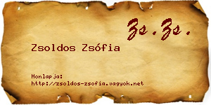 Zsoldos Zsófia névjegykártya