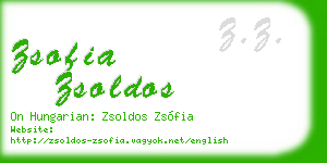 zsofia zsoldos business card